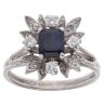 18ct White Gold 0.50ct Diamond And Sapphire Cluster Ring