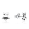 Silver 6x6mm Bell Stud Earrings