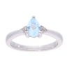 9ct White Gold Topaz and Diamond Pear Ring