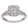 18ct White Gold 0.87ct Princess And Brilliant Cut Diamond Cluster Ring