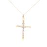 9ct Yellow And White Gold Plain Crucifix Pendant And Chain 18"