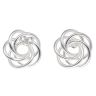 Silver Flat Swirl Knot Stud Earrings