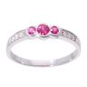 18ct White Gold 0.10ct Diamond And Ruby Ring