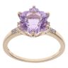 9ct Yellow Gold Amethyst and White Zircon Snowflake Dress Ring