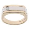 9ct Yellow and White Gold 0.09ct Diamond Signet Ring