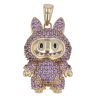 14ct Yellow Gold Purple Gemstone Bunny Pendant