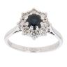 18ct White Gold 0.70ct Brilliant Cut Diamond And Sapphire Cluster Ring