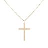9ct Yellow Gold Patterned Cross Pendant and Chain 18"