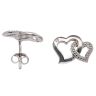 Silver Cubic Zirconia Double Heart Stud Earrings