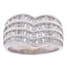 9ct White Gold 1.30ct Brilliant Cut Diamond Fancy Four Row Ring