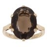 9ct Yellow Gold Smoky Quartz Solitaire Ring