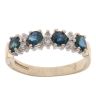 9ct Yellow Gold 0.10ct Diamond and Sapphire Ring