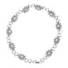 9ct White Gold 0.05ct Diamond, Pink Sapphire And Labradorite Bracelet 7"