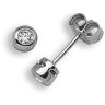 9 Carat White Gold 15pts Rubover Earrings