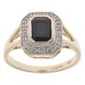 9ct Yellow And White Gold 0.05ct Diamond And Sapphire Cluster Ring