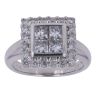 18ct White Gold 1.00ct Princess And Brilliant Cut Diamond Cluster Ring
