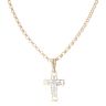 9ct Yellow Gold Cubic Zirconia Cross Pendant and Chain 18"