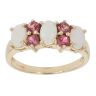9cT Yellow Gold Opal and Pink Gemstone Fancy Ring