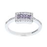 18ct White Gold 0.15ct Diamond And Amethyst Cluster Ring