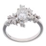 14ct White Gold Moissanite Stone Set Ring