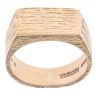 9ct Yellow Gold Bark Patterned Signet Ring