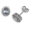 9 Carat White Gold 25pts Diamond & Tanzanite Stud Earrings