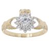9ct Yellow Gold Cubic Zirconia Claddagh Ring