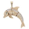 9ct Yellow Gold Multi-Gemstone Dolphin Pendant