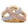 14ct Yellow, White And Rose Gold 0.25ct Brilliant Cut Diamond Fancy Ring