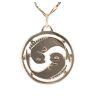 9ct Yellow Gold Pisces Zodiac Pendant and Curb Chain 22"