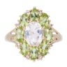 9ct Yellow Gold Peridot And Cubic Zirconia Cluster Ring