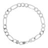 Silver Figaro Bracelet 8" By Icesia