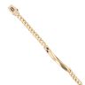14ct Yellow Gold Monaco ID Curb Footprints Pave Lock Bracelet 5.5"