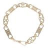 9ct Yellow Gold Patterned Stars and Bars Bracelet 9"