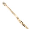 14ct Yellow Gold Monaco Classic Pave Lock ID Bracelet 5.5"