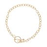 Silver Gold Plated Belcher T-Bar Bracelet 7"