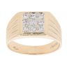9ct Yellow Gold Cubic Zirconia Square Signet Ring