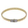 14ct Yellow Gold Monaco Classic Cubic Zirconia Pave Lock Bangle