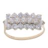 9ct Yellow Gold Cubic Zirconia Three Row Ring