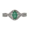 9ct White Gold 0.31cts Diamond And Emerald Ring