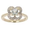 9ct Yellow Gold 0.10ct Diamond and Prasiolite Dress Ring