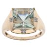 9ct Yellow Gold 0.02ct Diamond And Prasiolite Ring