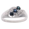 18ct White Gold 0.05ct Diamond and Sapphire Ring