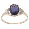 9ct Yellow Gold 0.05ct Diamond and Amethyst Ring