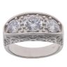Silver Cubic Zirconia Trilogy Ring By Icesia Gents