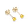 9ct yellow gold 3mm citrine CZ stud Earrings