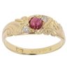 18ct Yellow Gold 0.05ct Diamond and Ruby Ring