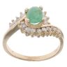 9ct Yellow Gold Jade And Cubic Zirconia Ring