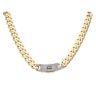 14ct Yellow Gold Monaco Classic Pave Lock Curb Chain 24"