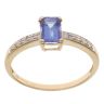 18ct Yellow Gold 0.10ct Diamond and Tanzanite Solitaire Ring